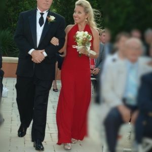 B. Darling Red Flowing Gown w/rhinestones, size 5/6 WORN ONCE